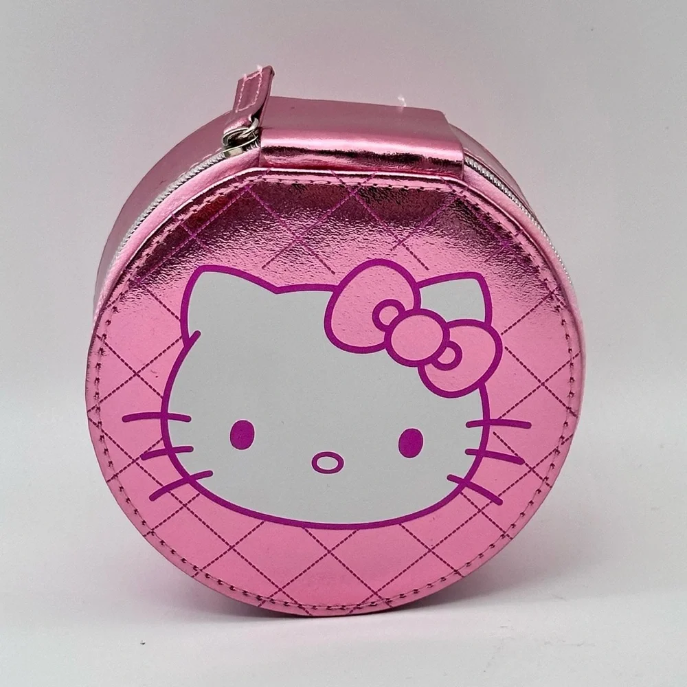 Sanrio Hello Kitty Round Zip Around Jewelry Travel Storage Case